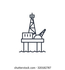 Oil Platform Outline Icon 