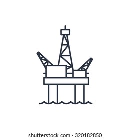 Oil platform outline icon 