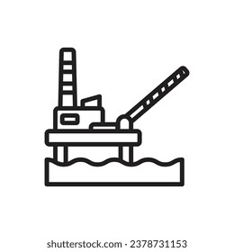 Oil Platform Outline Icon Vector Illustration