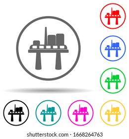 Ölplattform-Symbol mit mehrfarbigem Stil. Einfache Bildyph, flache Vektorillustration von Warnzeichen-Symbolen für i und ux, Website oder mobile Anwendungen
