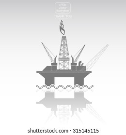 Oil Platform. Vector icon