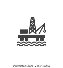 Oil platform vector icon. filled flat sign for mobile concept and web design. Oil Rig glyph icon. Symbol, logo illustration. Vector graphics