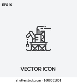 Oil platform vector icon illustration. Ui/Ux. Premium quality.