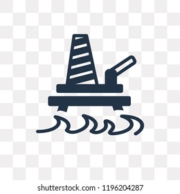 Oil platform vector icon isolated on transparent background, Oil platform transparency concept can be used web and mobile