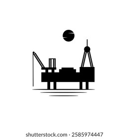 oil platform vector image, can be use on all media, because made with high resolution