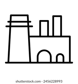 Oil Platform Vector Line Icon Design