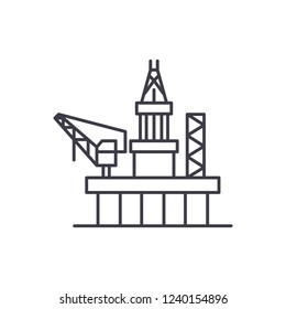 Oil platforms line icon concept. Oil platforms vector linear illustration, symbol, sign