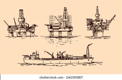 oil platforms sketch