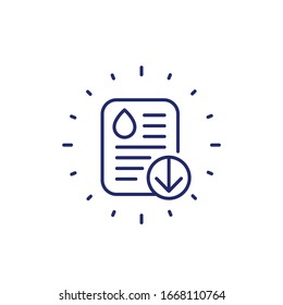 oil price down, line icon