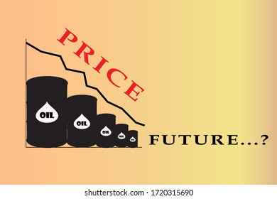 caída de los precios del petróleo bajo concepto de crisis mundial ilustración vectorial