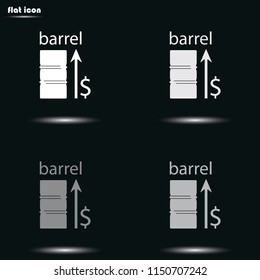 Oil price up flat grayscale vector icon.