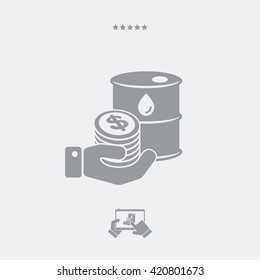 Oil price flat icon