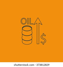 Oil price up icon.