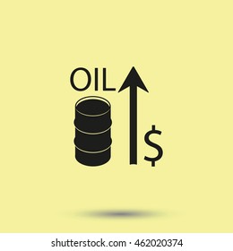 Oil price up icon.