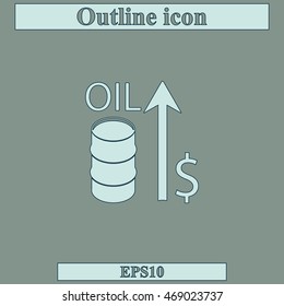 Oil price up icon.