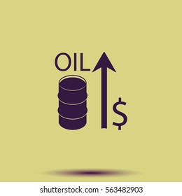 Oil price up icon.
