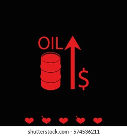 Oil price up icon.