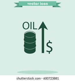 Oil price up icon.