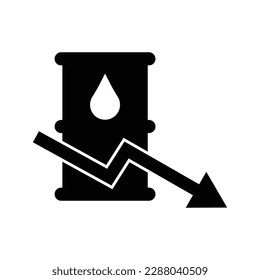 oil price icon design. Oil industry crisis concept. isolated on white background. vector illustration