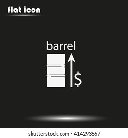 Oil price up icon. Flat illustration.