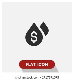 Oil price icon. Price forecast symbol. Simple and modern flat vector illustration for web site or mobile app.