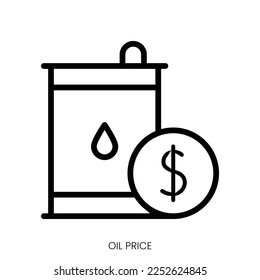 oil price icon. Line Art Style Design Isolated On White Background