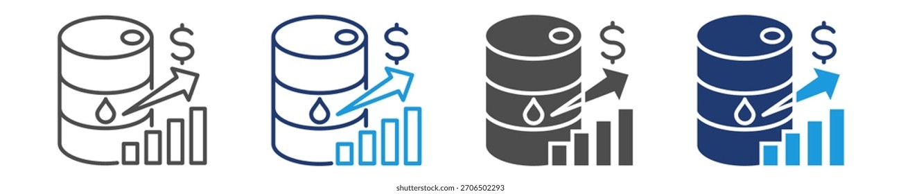 oil price icon set multiple style