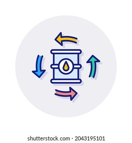 Icono de precio del petróleo en vector. Logotipo