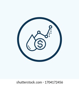 oil price icon vector from oil and petroleum industry collection. Thin line oil price outline icon vector illustration