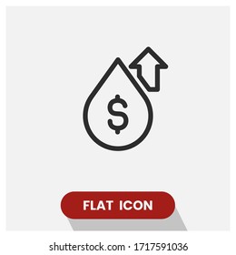Oil price increase vector icon. Forecast price symbol. Simple and modern flat vector illustration for web site or mobile app.