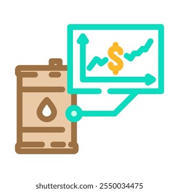 oil price industry color icon vector. oil price industry sign. isolated symbol illustration