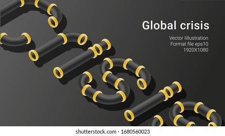 Oil price isometric illustration. Global economic crisis