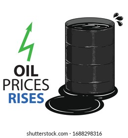Oil price rises.vector illustration for oil price forecast presentation.