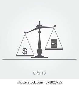 Oil prices flat vector illustration