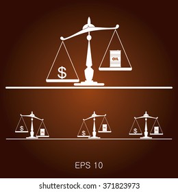 Oil prices flat vector illustration