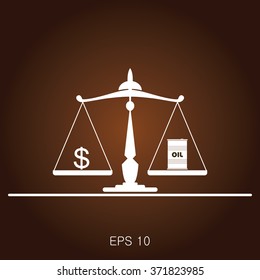 Oil prices flat vector illustration