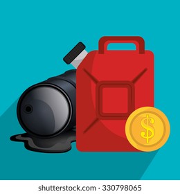 Oil prices and industry graphic design, vector illustration