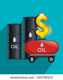 Oil prices and industry graphic design, vector illustration