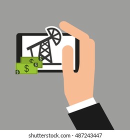 oil prices online industry vector illustration design