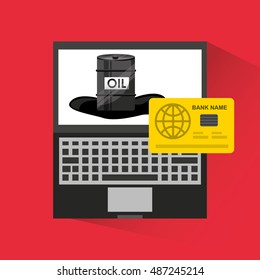 oil prices online industry vector illustration design