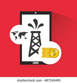 oil prices online industry vector illustration design