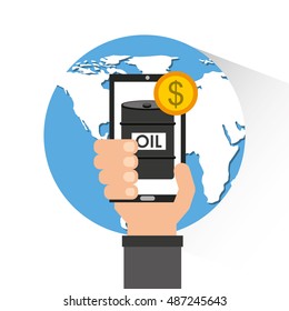 oil prices online industry vector illustration design