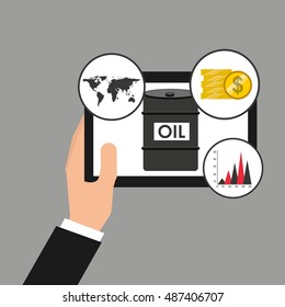 oil prices online industry vector illustration design