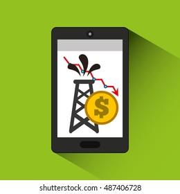 oil prices online industry vector illustration design