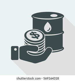Oil prices - Vector flat icon