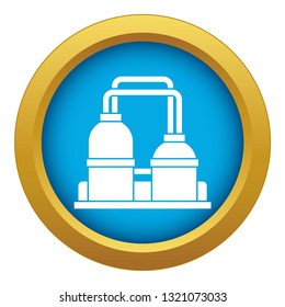 Oil processing factory icon blue vector isolated on white background for any design