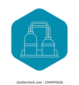 Oil processing factory icon. Outline illustration of oil processing factory vector icon for web