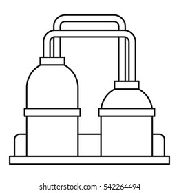 Oil processing factory icon. Outline illustration of oil processing factory vector icon for web