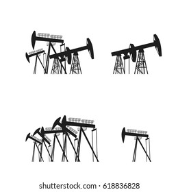 Oil producing Rig silouette. Black pictogram on white background. Vector illustration