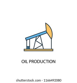 oil production concept 2 colored line icon. Simple yellow and blue element illustration. oil production concept outline symbol design from Russia set
